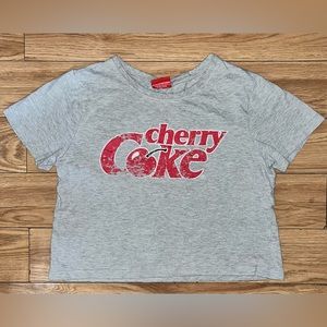 COCA-COLA “cherry coke” grey crop top